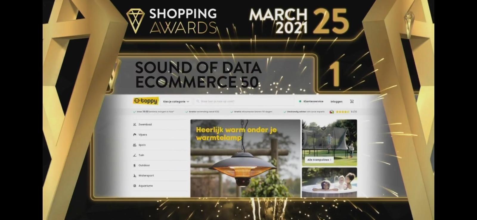 Toppy winnaar Sound of Data Ecommerce50 2021