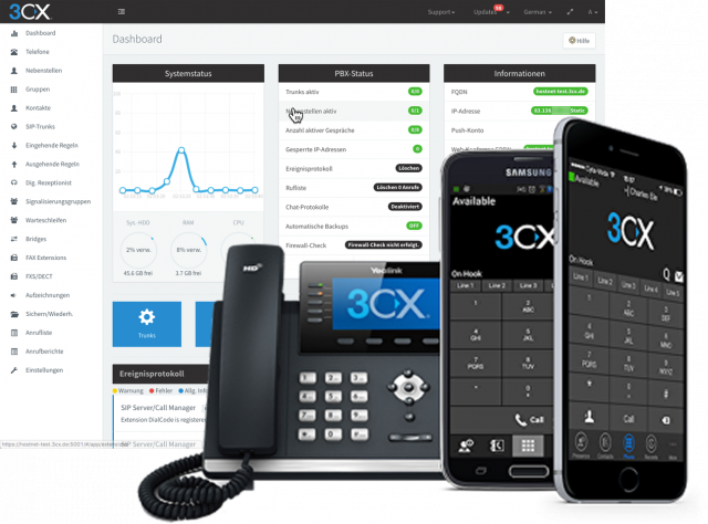 3CX hosted PBX solution